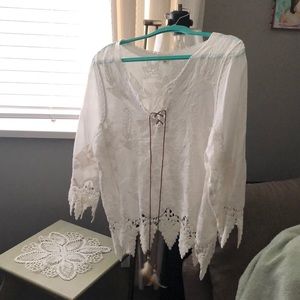 White lacey top